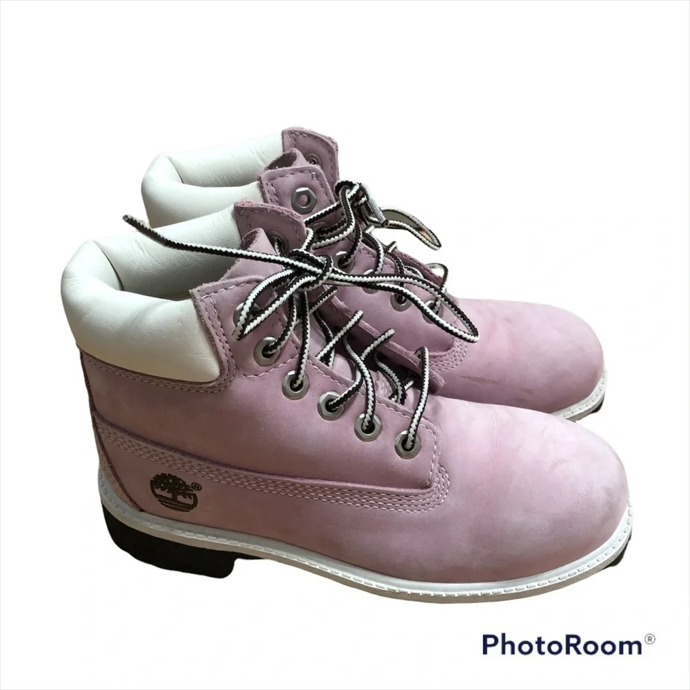 Timberland Leather Lavender Purple Boots Sz 13.5 Kids Girls Toddler